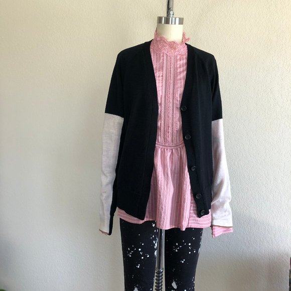 A.L.C. Japanese Wool Color Block Cardigan - Picture 3 of 6